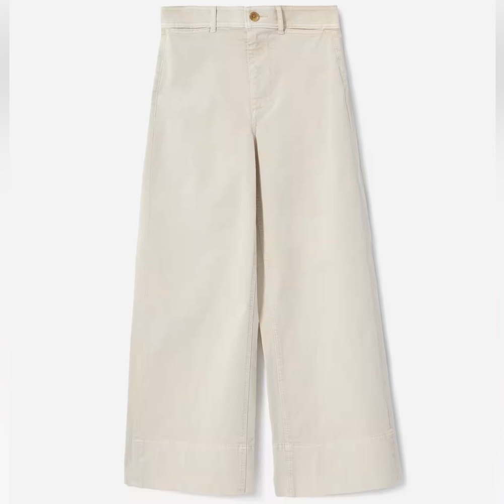 nwt everlane wide-leg crop chino || beige